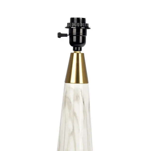 Alt view image 7 of 7 - Enclave Hydro White Table Lamp with on/Off Switch Faux Marble Base Fabric Shade