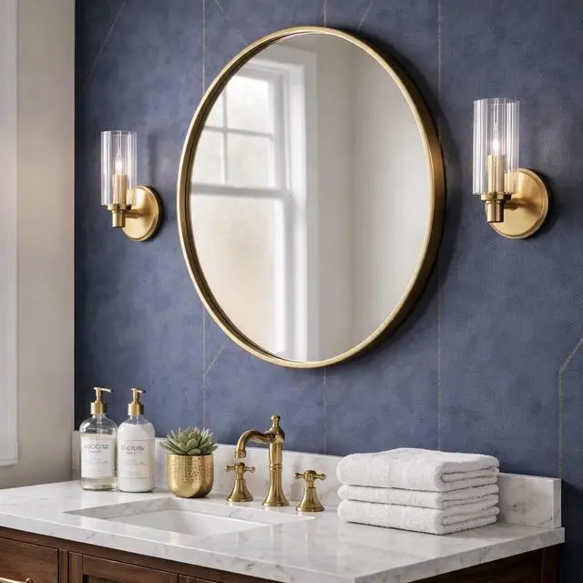 Alt view image 4 of 7 - Jardin Single Light Wall Sconce with Clear Ribbed Glass - Satin Brass