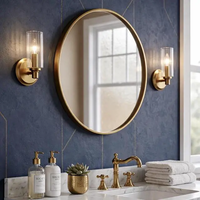 Alt view image 2 of 7 - Jardin Single Light Wall Sconce with Clear Ribbed Glass - Satin Brass