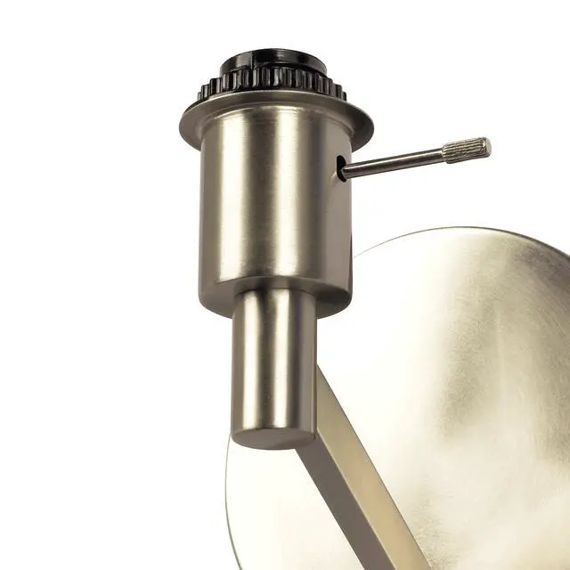 Alt view image 7 of 7 - Nebula Brushed Nickel Base Wall Lamp with Rotary Switch White Fabric Shade