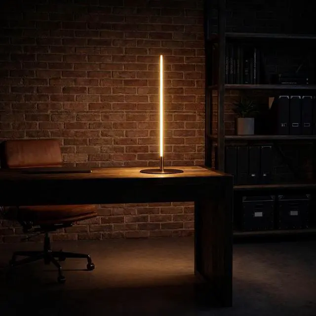 Main image of Dimond Black Led Table Lamp with on/Off Switch Round Metal Base