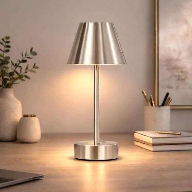 Main image of Elegance Rechargeable Led Table Lamp Brushed Nickel Led touch Switch