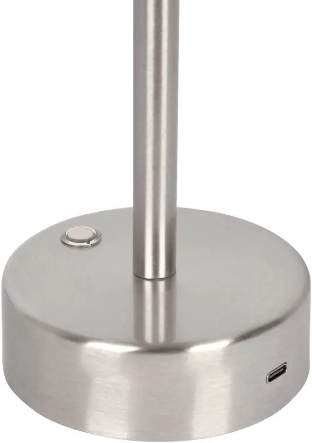 Alt view image 6 of 6 - Elegance Rechargeable Led Table Lamp Brushed Nickel Led touch Switch