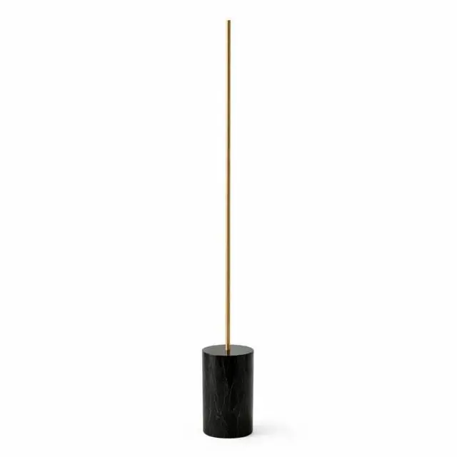 Alt view image 6 of 7 - Prism Brassed Gold Led Floor Lamp with on/Off Switch Faux Marble Base