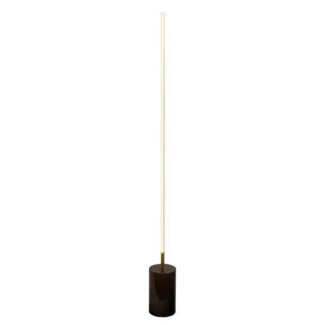 Alt view image 5 of 7 - Prism Brassed Gold Led Floor Lamp with on/Off Switch Faux Marble Base