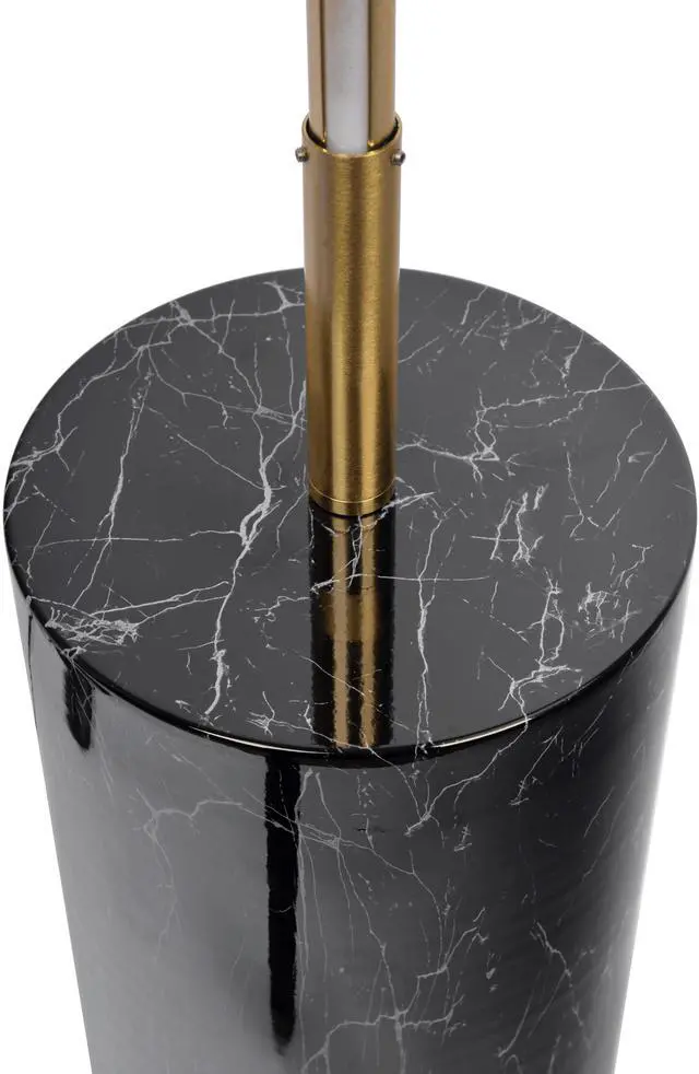 Alt view image 7 of 7 - Prism Brassed Gold Led Floor Lamp with on/Off Switch Faux Marble Base