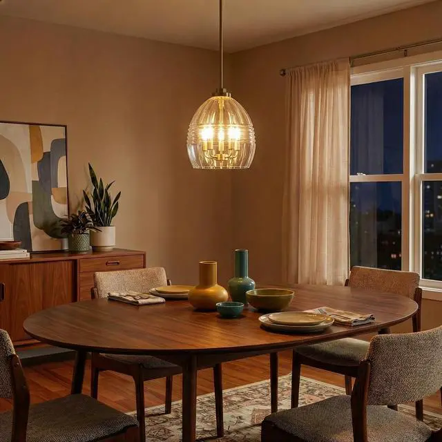 Main image of Zen Five Pendant Chain Hanging Light with Clear Glass - Satin Brass
