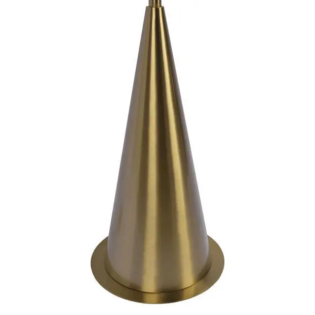 Alt view image 6 of 7 - Lisbon Black Floor Lamp with on/Off Switch Coned Base Hanging White Fabric Shade