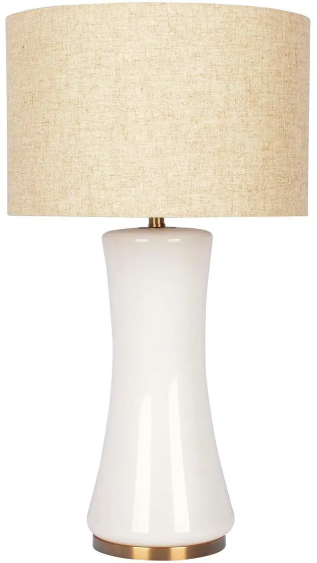 Main image of Cascade Glass Lamp Golden Base Off White Glass Table Lamp
