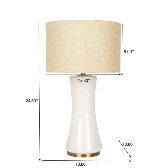 Alt view image 3 of 7 - Cascade Glass Lamp Golden Base Off White Glass Table Lamp