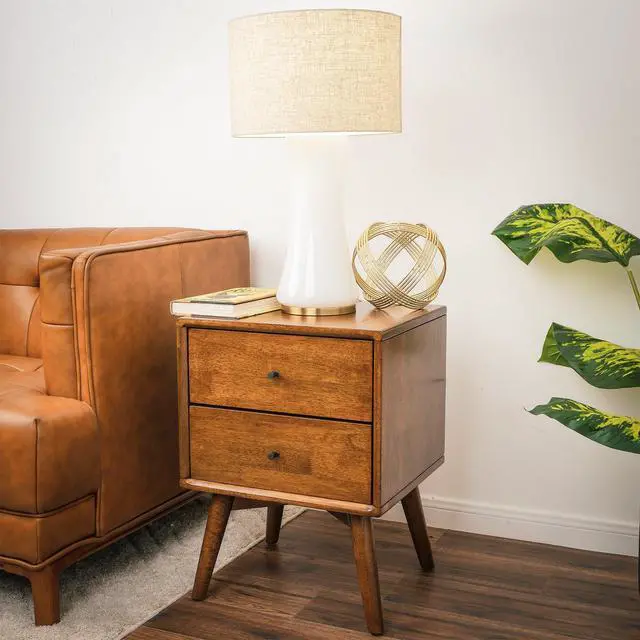 Alt view image 2 of 7 - Cascade Glass Lamp Golden Base Off White Glass Table Lamp