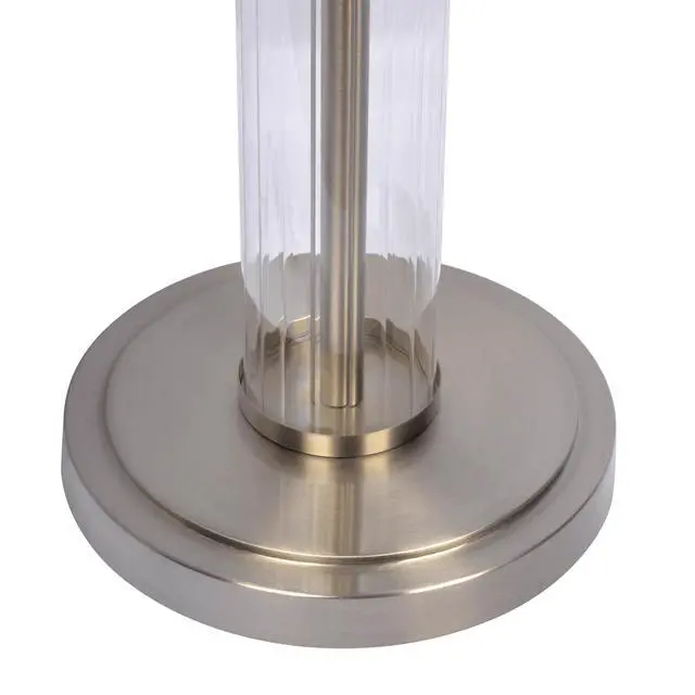 Alt view image 6 of 6 - Echo Brushed Nickel Table Lamp with on/Off Switch Clear Glass Body Metal Base