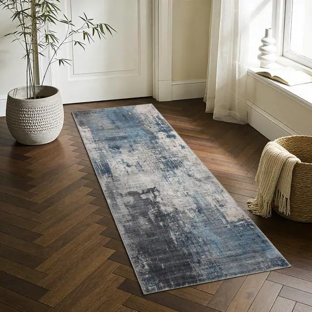 Main image of Crystal GC_MET8001 2x7 Blue Runner Rug