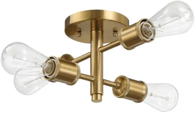 Main image of Ephemeral Four Lights Semi Flush Mount Retro Hallway Kitchen Bedroom Living Room Ceiling Pendant 11"W × 6.5"H