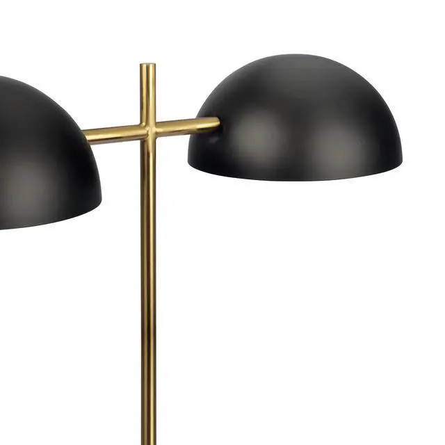 Alt view image 5 of 7 - Black Table Lamp with on/Off Switch, Double Lamp, Faux Marble Base 22.4" H x 20" W x 7.9" D for Living Room, Desk Lamps for Office Reading