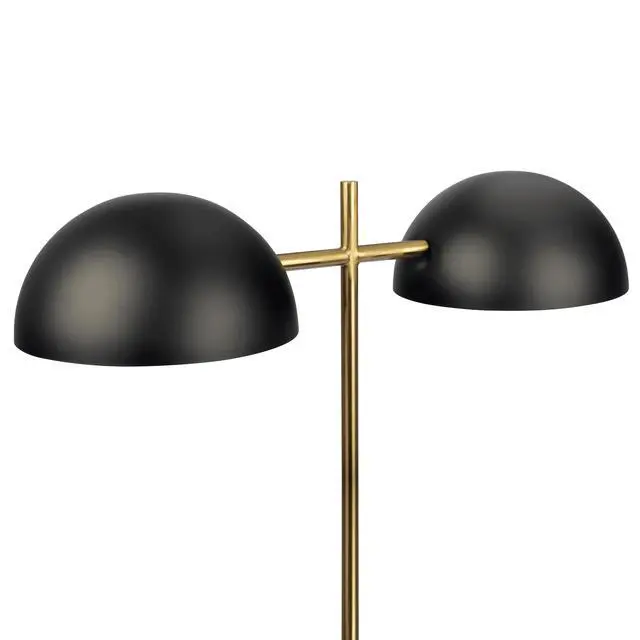 Alt view image 6 of 7 - Black Table Lamp with on/Off Switch, Double Lamp, Faux Marble Base 22.4" H x 20" W x 7.9" D for Living Room, Desk Lamps for Office Reading
