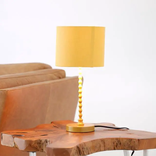 Alt view image 5 of 6 - Modern Classic Desk Lamp Villa Living Room Bedroom Study Decorative Sereno Table Lamp Ochre and Gold 110-120V Table Light, Easy Assembly Table Lamp for Sale