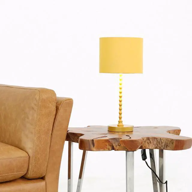 Alt view image 6 of 6 - Modern Classic Desk Lamp Villa Living Room Bedroom Study Decorative Sereno Table Lamp Ochre and Gold 110-120V Table Light, Easy Assembly Table Lamp for Sale