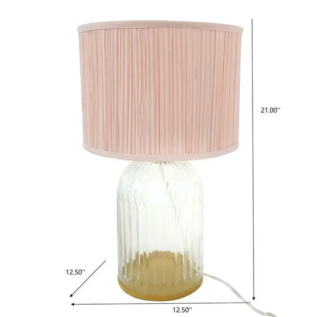 Alt view image 3 of 7 - Bedroom Table Lamp Nordic Home Creative Romantic Warm Solid Wood Study Room Eye Protection Desk Bedside Lamp Led Nebulis Table Lamp Gold - Clear and Pink 110-120V