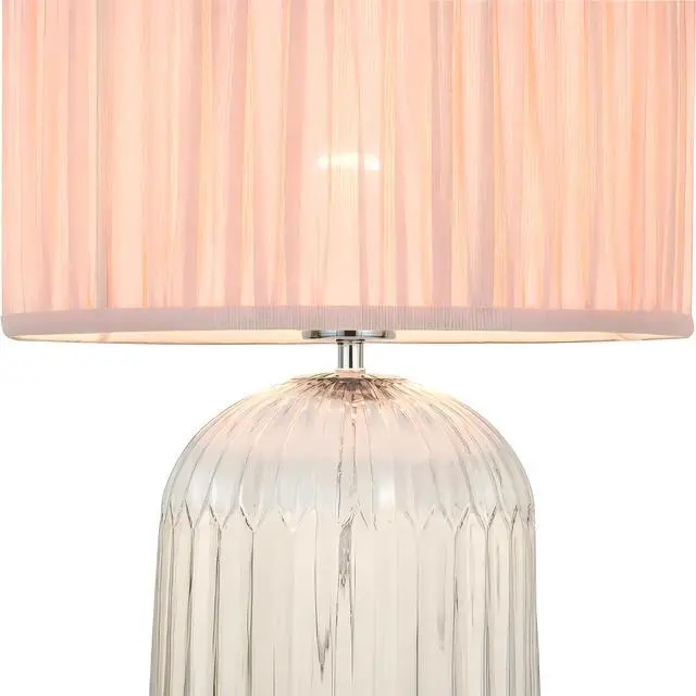 Alt view image 6 of 7 - Bedroom Table Lamp Nordic Home Creative Romantic Warm Solid Wood Study Room Eye Protection Desk Bedside Lamp Led Nebulis Table Lamp Gold - Clear and Pink 110-120V