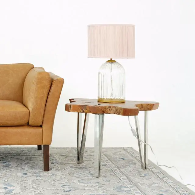 Alt view image 7 of 7 - Bedroom Table Lamp Nordic Home Creative Romantic Warm Solid Wood Study Room Eye Protection Desk Bedside Lamp Led Nebulis Table Lamp Gold - Clear and Pink 110-120V