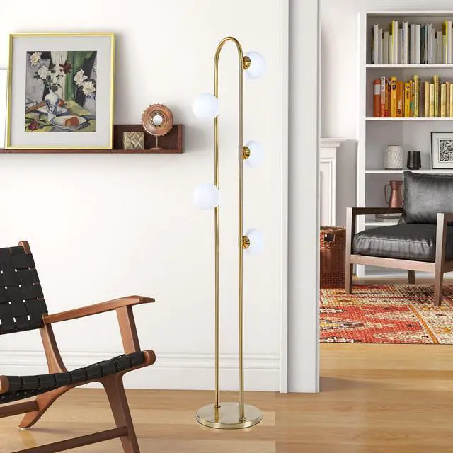 Alt view image 6 of 7 - Modern Floor Lamp for Living Room, Artema Floor Lamp with White, Tall Corner Lamp for Bedroom & Office Lighting