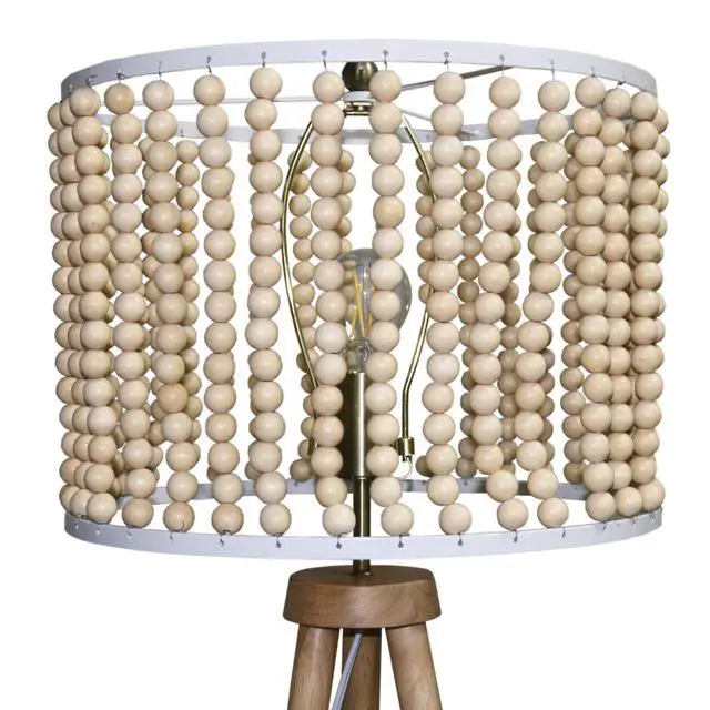 Alt view image 4 of 7 - Reading Floor Lamp, Standing Light for Living Room Chair, Bedside & Study Area, Brillo Three Legged Floor Lamp Natural 110V
