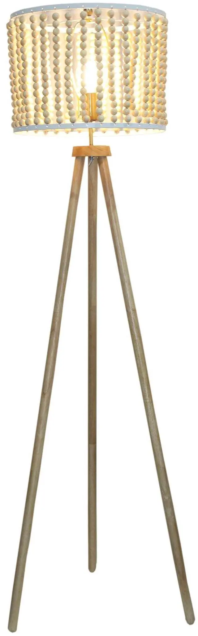 Main image of Reading Floor Lamp, Standing Light for Living Room Chair, Bedside & Study Area, Brillo Three Legged Floor Lamp Natural 110V