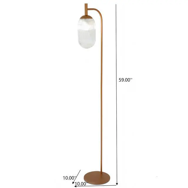 Alt view image 3 of 7 - Classic Modern Floor Lamp, Upward Lighting Design for Living Room Ambience, Bedroom & Office Space Vela Floor Lamp Bronze and Clear 110-120V