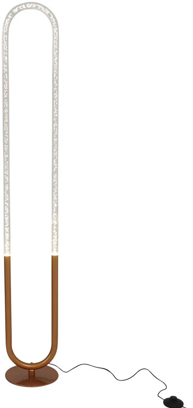 Main image of Contemporary Floor Lamp, Led Standing Light for Living Room Centerpiece, Bedroom & Office Lighting, Zeon Led Floor Lamp Coarse Gold and Clear 110-120V