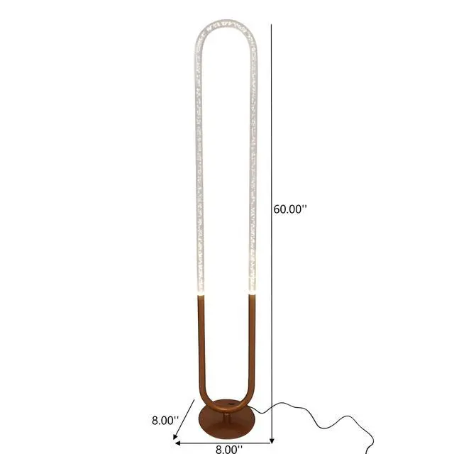 Alt view image 3 of 7 - Contemporary Floor Lamp, Led Standing Light for Living Room Centerpiece, Bedroom & Office Lighting, Zeon Led Floor Lamp Coarse Gold and Clear 110-120V