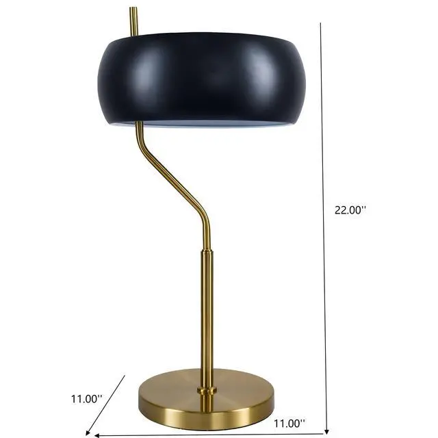 Alt view image 3 of 7 - Small Minimalist Wooden Table Lamp Dimmable Table Lamp Fast Delivery Small Bedside Lamps for Night Stands, Living Room, Office,Study Room, Flux Table Lamp - Black Outer - White inner 110~120V