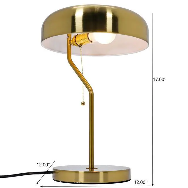 Alt view image 3 of 7 - High Quality Hotel European Modern Bed Side Nightstand Decorative Table/Desk Lamp, Metro Table Lamp with Gold Outer and White inner 110~120V