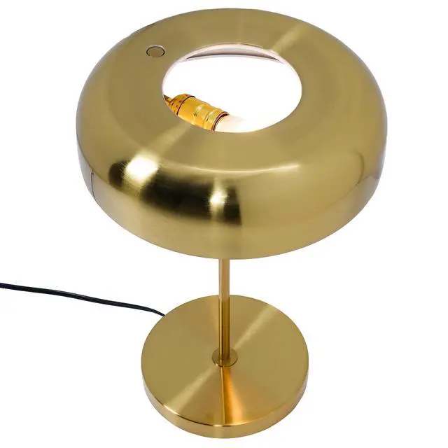 Alt view image 4 of 7 - High Quality Hotel European Modern Bed Side Nightstand Decorative Table/Desk Lamp, Metro Table Lamp with Gold Outer and White inner 110~120V
