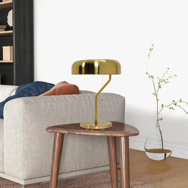 Alt view image 2 of 7 - High Quality Hotel European Modern Bed Side Nightstand Decorative Table/Desk Lamp, Metro Table Lamp with Gold Outer and White inner 110~120V