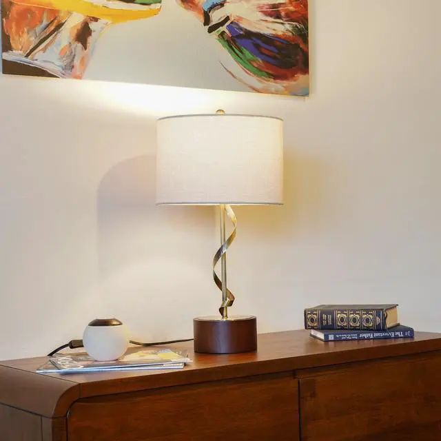 Alt view image 7 of 7 - Bedside Bedroom Nightstand Desk Lamp Bedroom Study Lamps Solid Wood Creative Lights Reading Living Room Table Lampsfoundry Twisted Metal Table Lamp 110V