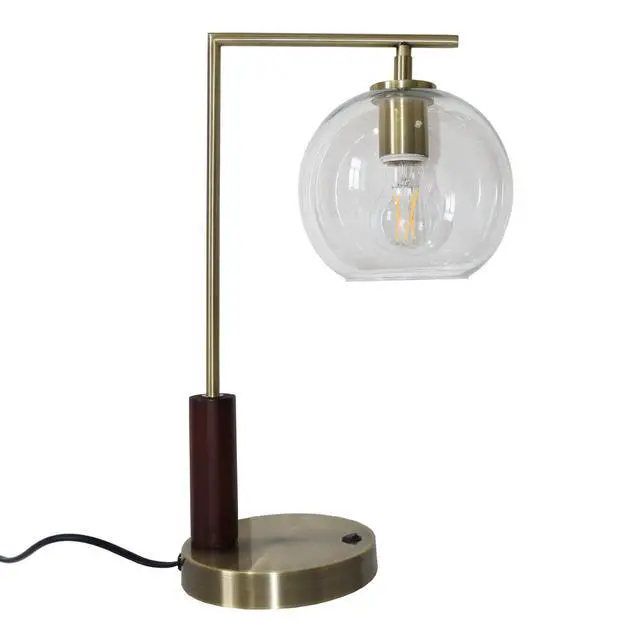 Alt view image 4 of 7 - Modern Classic Desk Lamp Villa Living Room Bedroom Study Decorative Original Design European Table Light, Easy Assembly Table Lamp for Sale, Wander Right Angle Glass Table Lamp - Bronze 110V