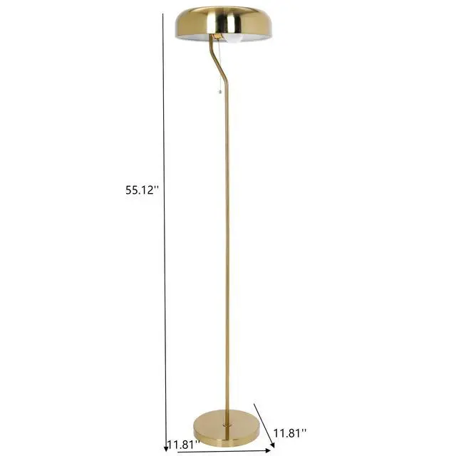 Alt view image 3 of 7 - Tall Corner Floor Lamp for Living Room, Bedroom & Office Space Illumination, Spectra Floor Lamp - Gold Outer and White inner 110~120V