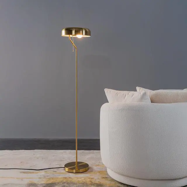 Alt view image 4 of 7 - Tall Corner Floor Lamp for Living Room, Bedroom & Office Space Illumination, Spectra Floor Lamp - Gold Outer and White inner 110~120V
