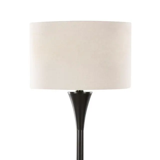 Alt view image 7 of 7 - 65" Contemporary Metal Floor Lamp in Oil Rubbed Bronze with Natural Linen Shade