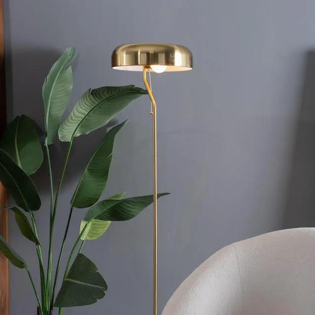Alt view image 6 of 7 - Tall Corner Floor Lamp for Living Room, Bedroom & Office Space Illumination, Spectra Floor Lamp - Gold Outer and White inner 110~120V