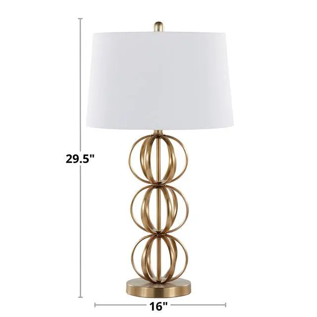 Alt view image 6 of 7 - Linx 29" Contemporary Metal Table Lamp in Gold Metal and White Linen Shade From Grandview Gallery - Set Of 2