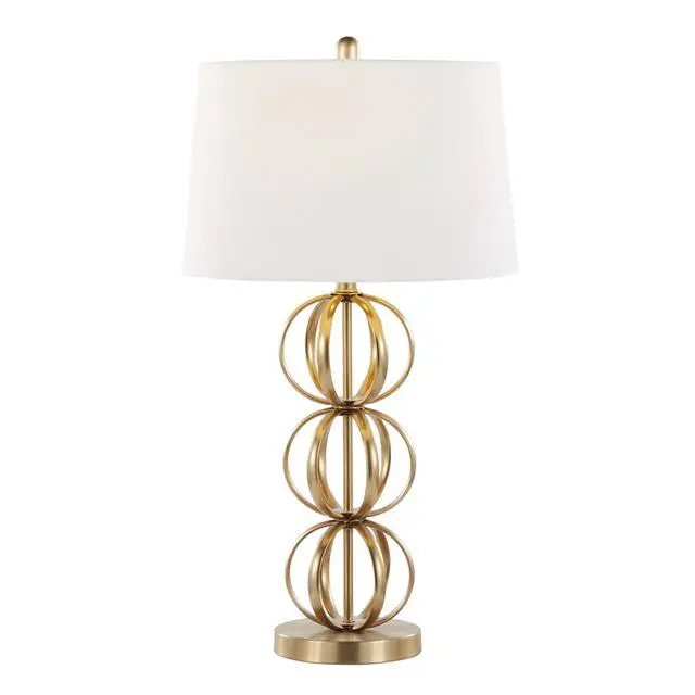 Alt view image 5 of 7 - Linx 29" Contemporary Metal Table Lamp in Gold Metal and White Linen Shade From Grandview Gallery - Set Of 2