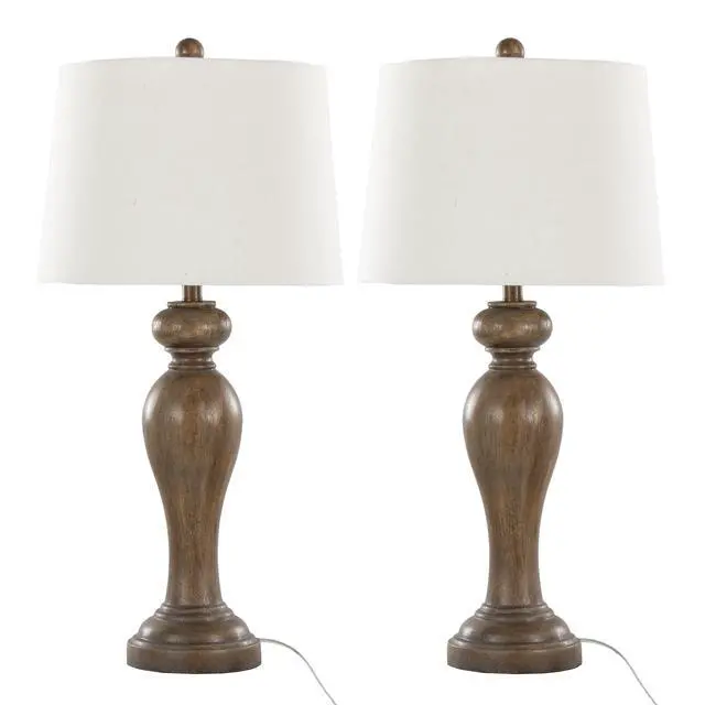 Alt view image 3 of 7 - Peppa 31" Contemporary Polyresin Table Lamp in Opal Grey Polyresin with Off-White Linen Shade From Grandview Gallery - Set Of 2