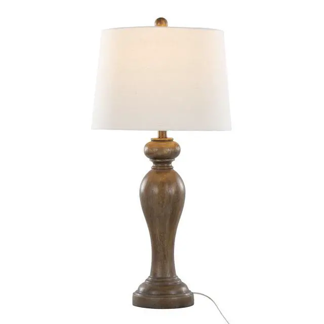 Alt view image 5 of 7 - Peppa 31" Contemporary Polyresin Table Lamp in Opal Grey Polyresin with Off-White Linen Shade From Grandview Gallery - Set Of 2