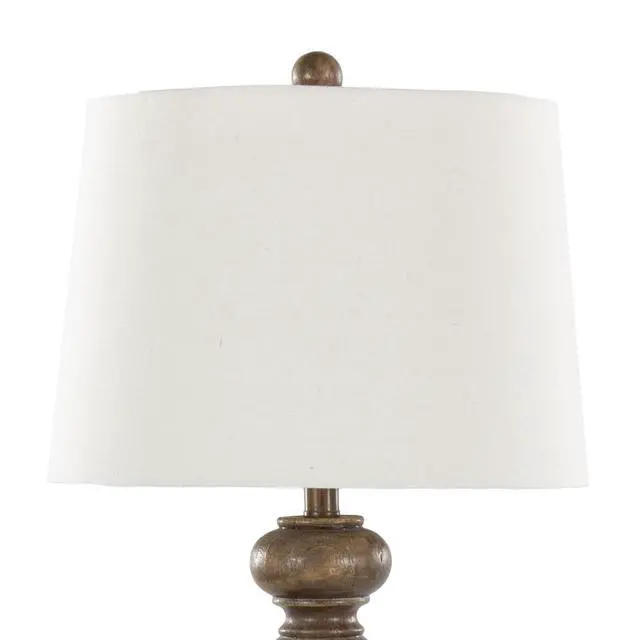 Alt view image 7 of 7 - Peppa 31" Contemporary Polyresin Table Lamp in Opal Grey Polyresin with Off-White Linen Shade From Grandview Gallery - Set Of 2