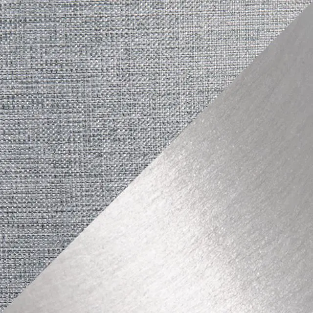 Alt view image 3 of 7 - 24" Contemporary Metal Table Lamp in Brushed Nickel and Grey Sparkly Linen Shade with Silver Metallic Threading From Grandview Gallery - Set Of 2