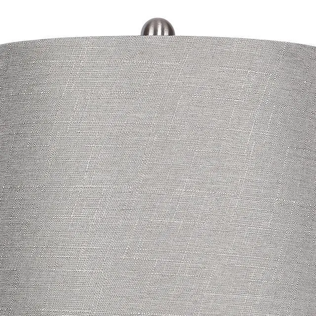Alt view image 5 of 7 - 27" Contemporary Metal Table Lamp in Brushed Nickel with Light Grey Textured Linen Shade From Grandview Gallery - Set Of 2