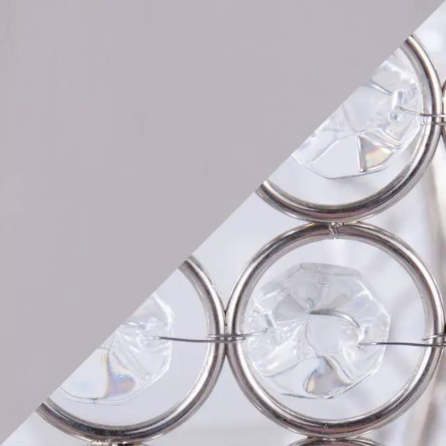 Alt view image 4 of 7 - 27" Contemporary Metal Table Lamp in Polished Nickel with Round Clear K9 Crystal Beads and Polished Nickel Shade From Grandview Gallery - Set Of 2