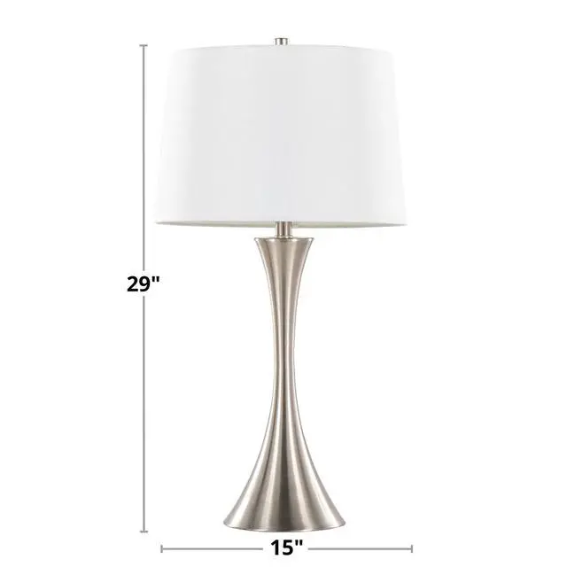 Alt view image 6 of 7 - 29" Contemporary Metal Table Lamp in Matte Golden Bronze with Off-White Linen Shade From Grandview Gallery - Set Of 2